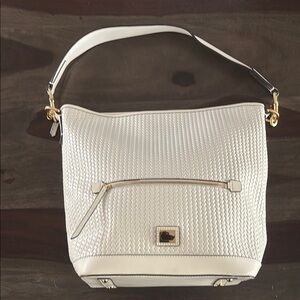 Dooney & Bourke White Woven Leather Shoulder Bag